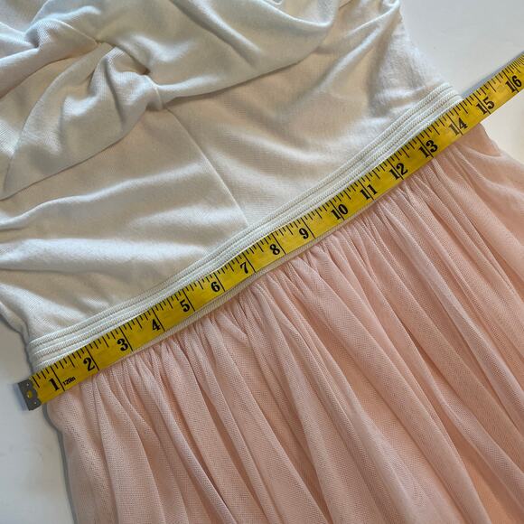 HD in Paris Darla Dress Womens Medium Blush Pink Tulle Cream Criss Cross Party - Picture 8 of 8